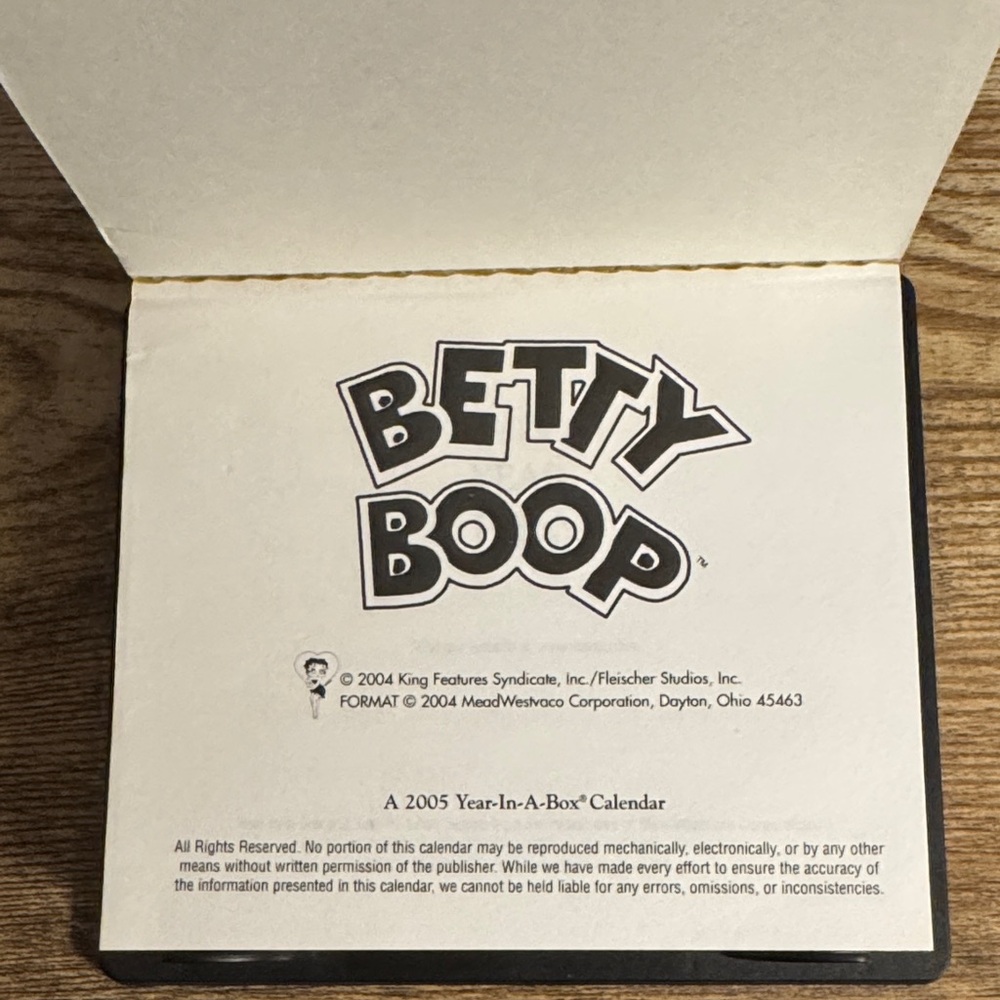 Betty Boop A 2005 Year In A Box Calendar